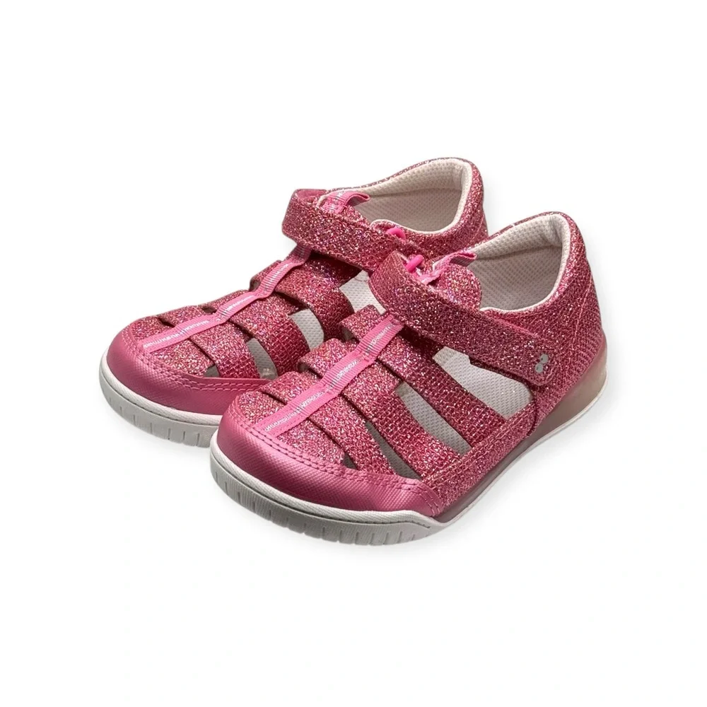 new Surprize Stride Rite ✵ Water Resistant Fisherman Sandals ✵ Pink Glitter 12